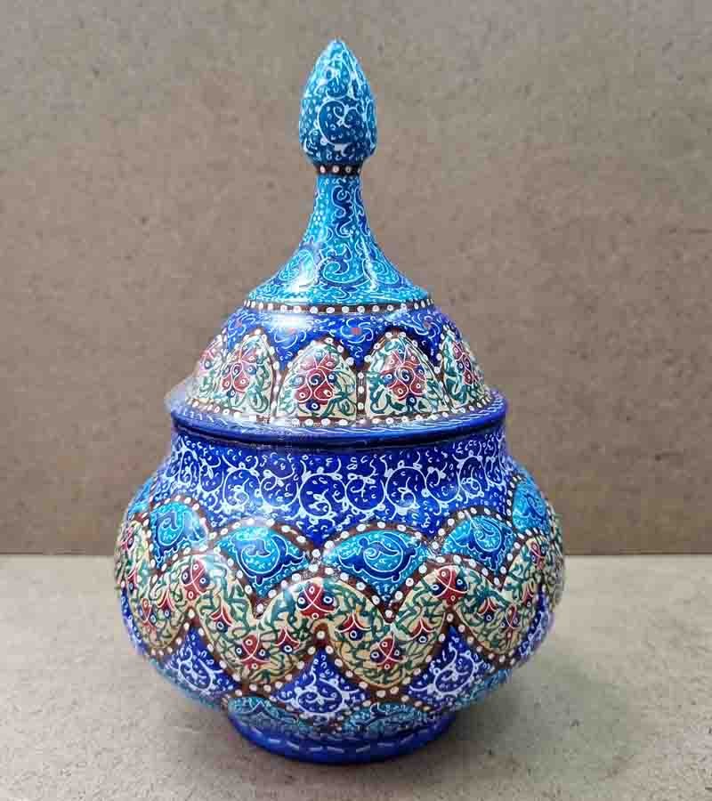 قندان توپی مینا کاری 